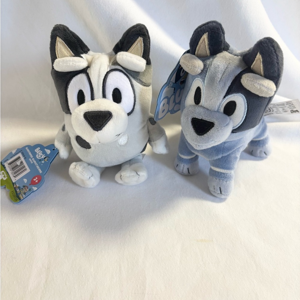 Bluey Stuffed Animal Set - Black, White, Blue